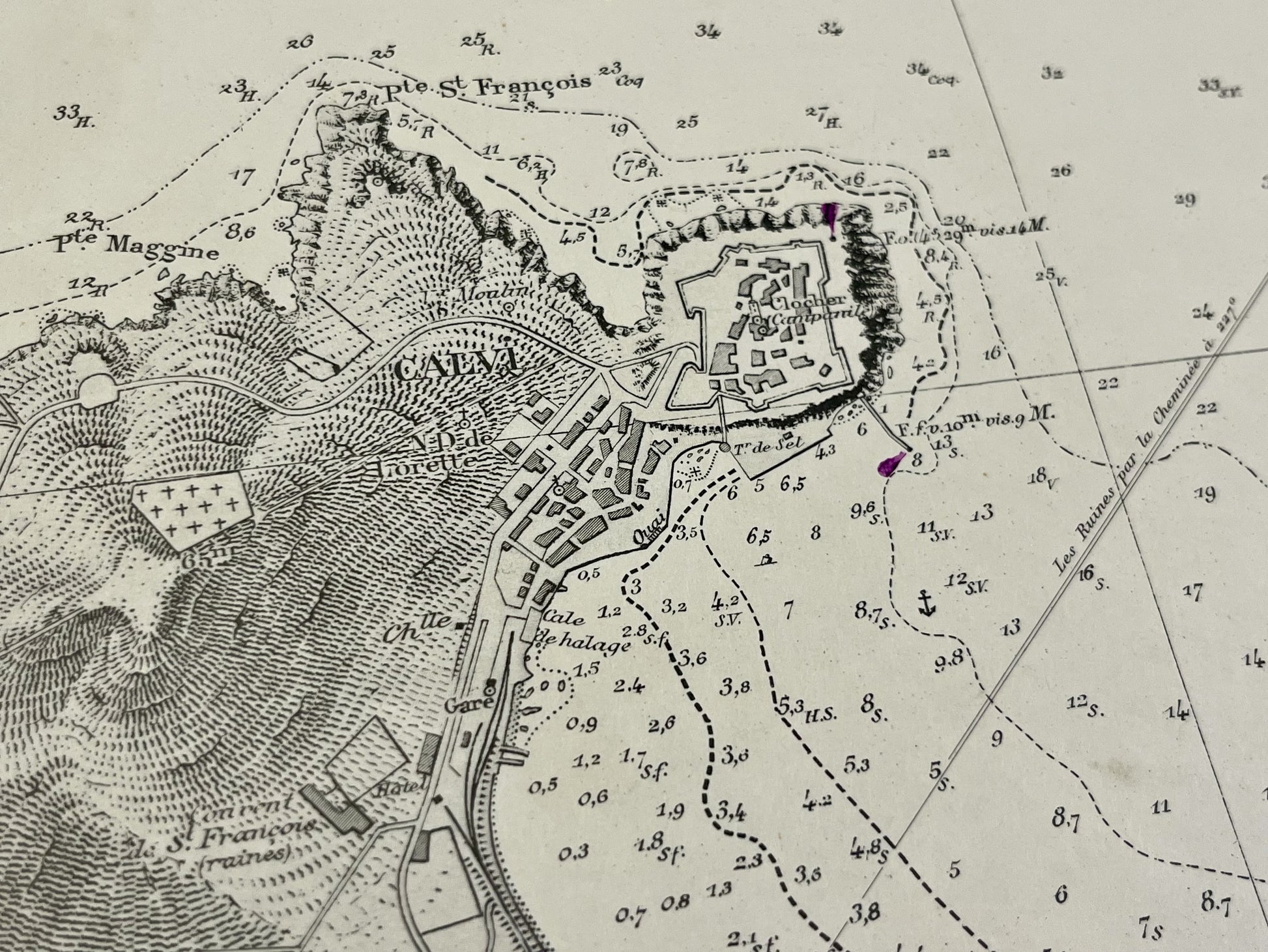 Carte geographique ancienne Calvi