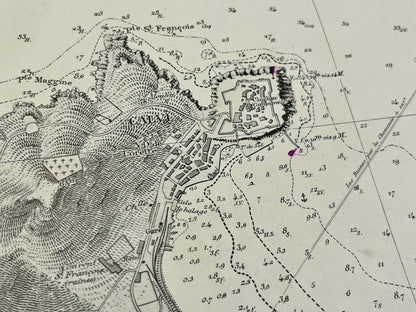 Carte geographique ancienne Calvi