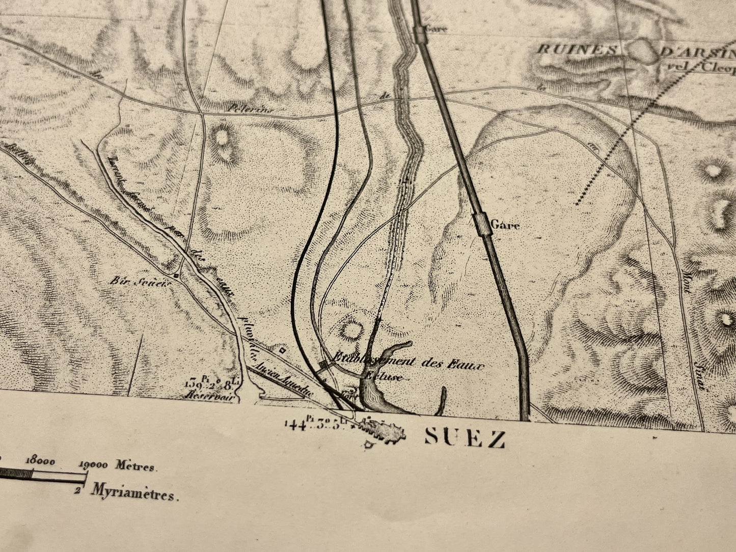 Carte geographique ancienne Canal de Suez