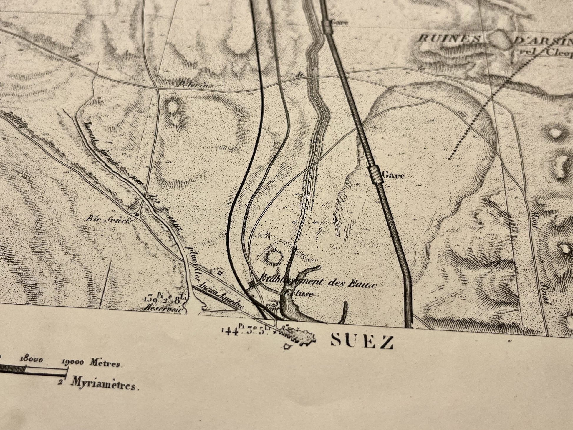 Carte geographique ancienne Canal de Suez