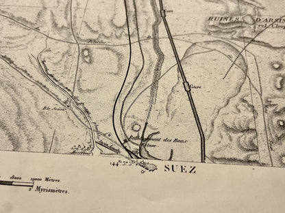 Carte geographique ancienne Canal de Suez