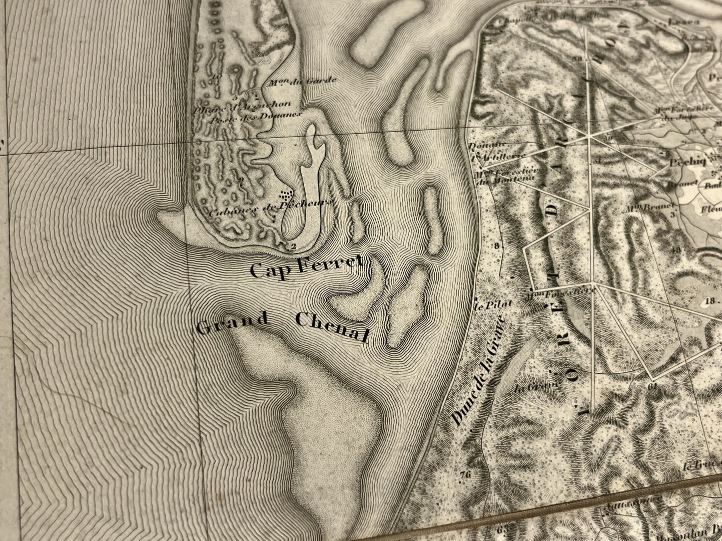 Carte geographique ancienne Cap Ferret