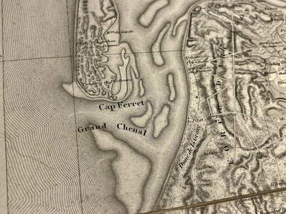 Carte geographique ancienne Cap Ferret
