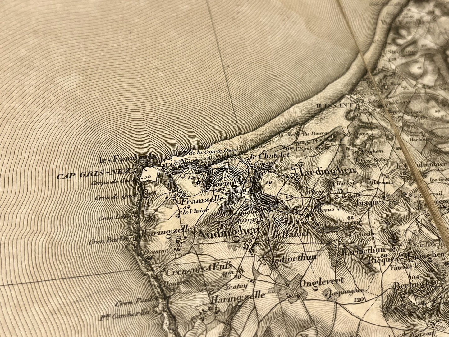 Carte geographique ancienne Cap Gris-Nez