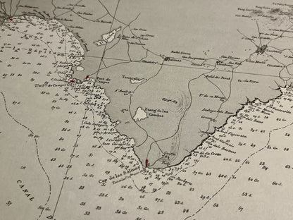 Carte geographique ancienne Cap Salinas Majorque