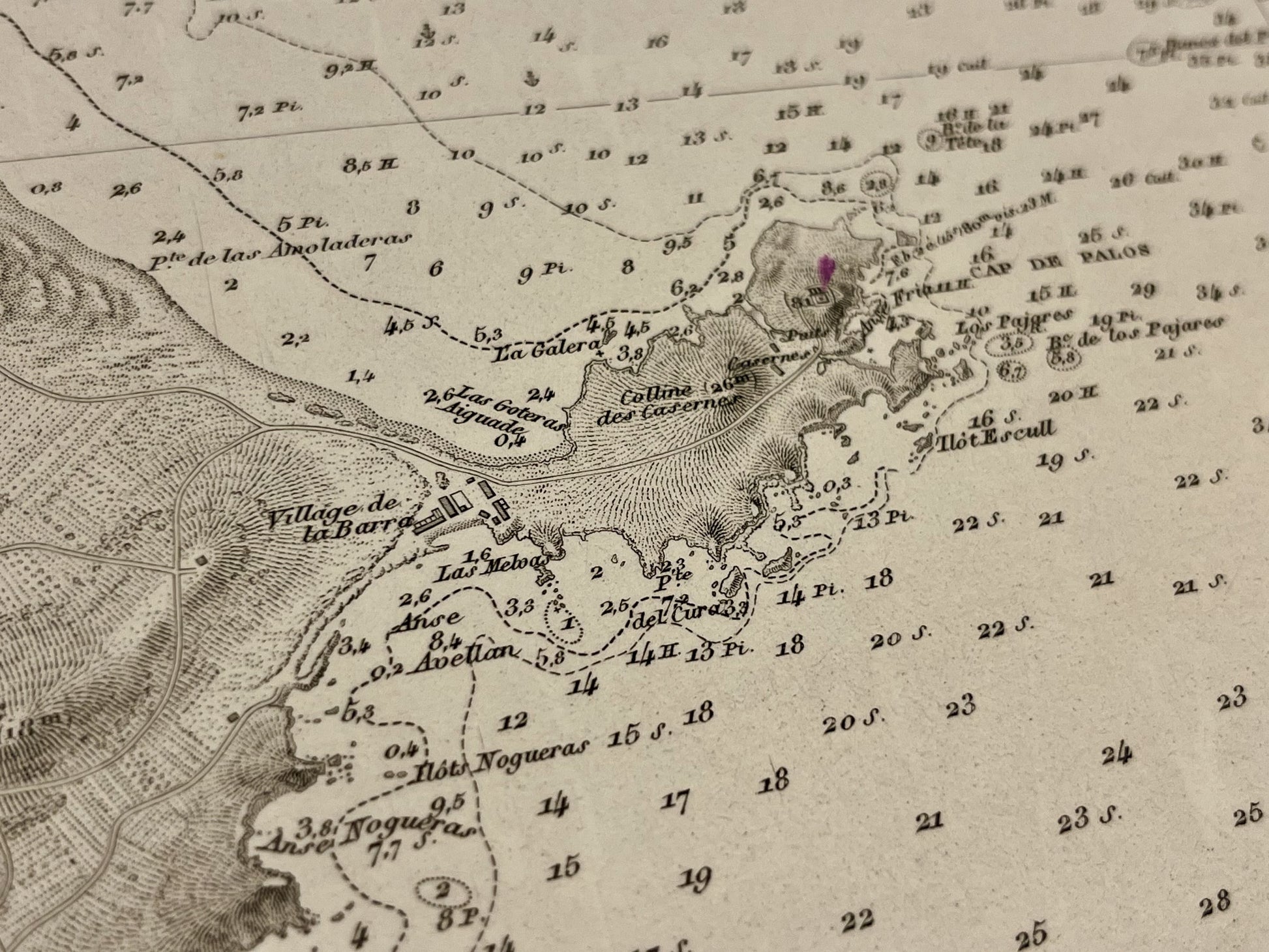 Carte geographique ancienne Cap de Palos Espagne