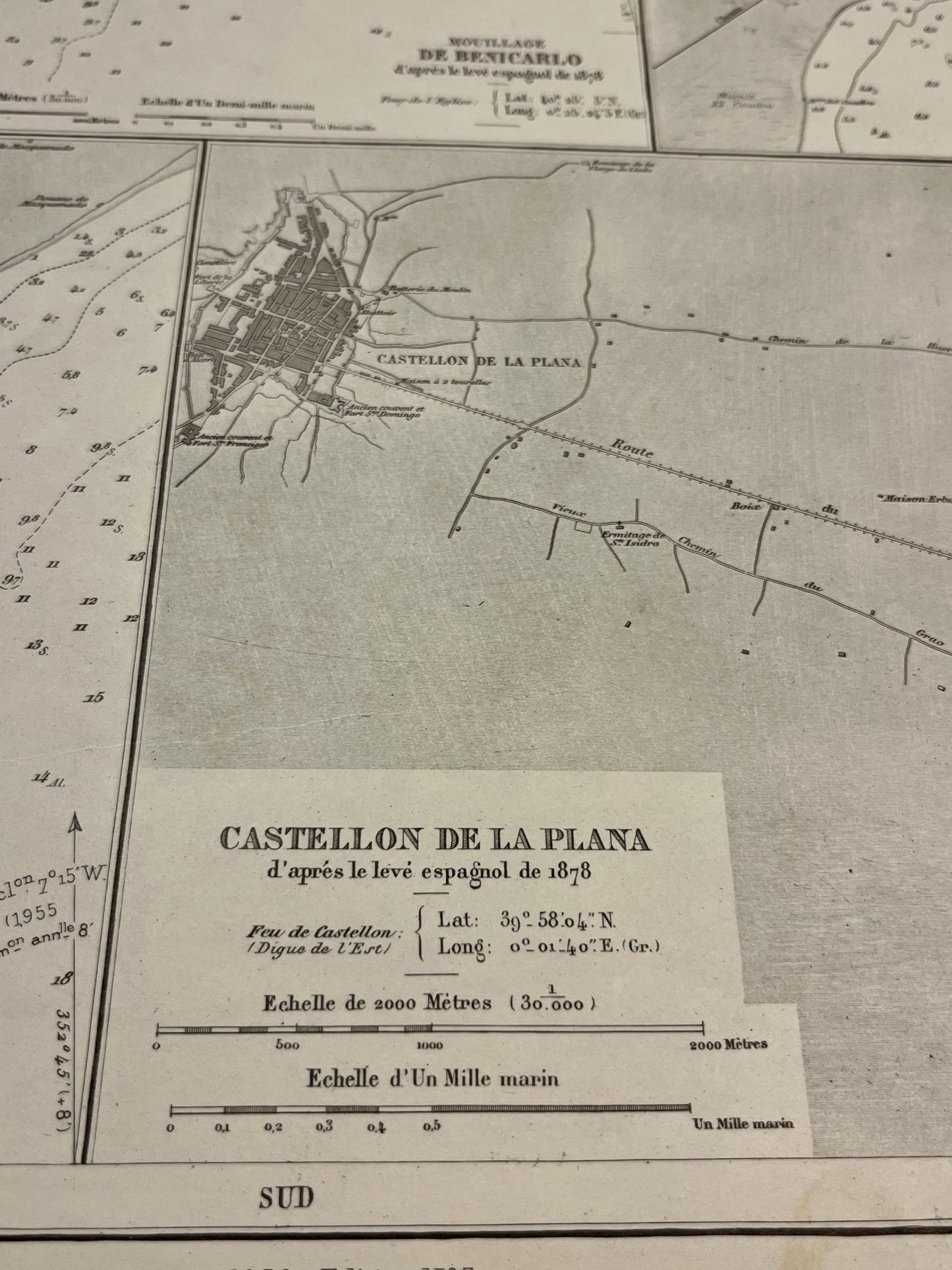 Carte geographique ancienne Castellon de la Plana