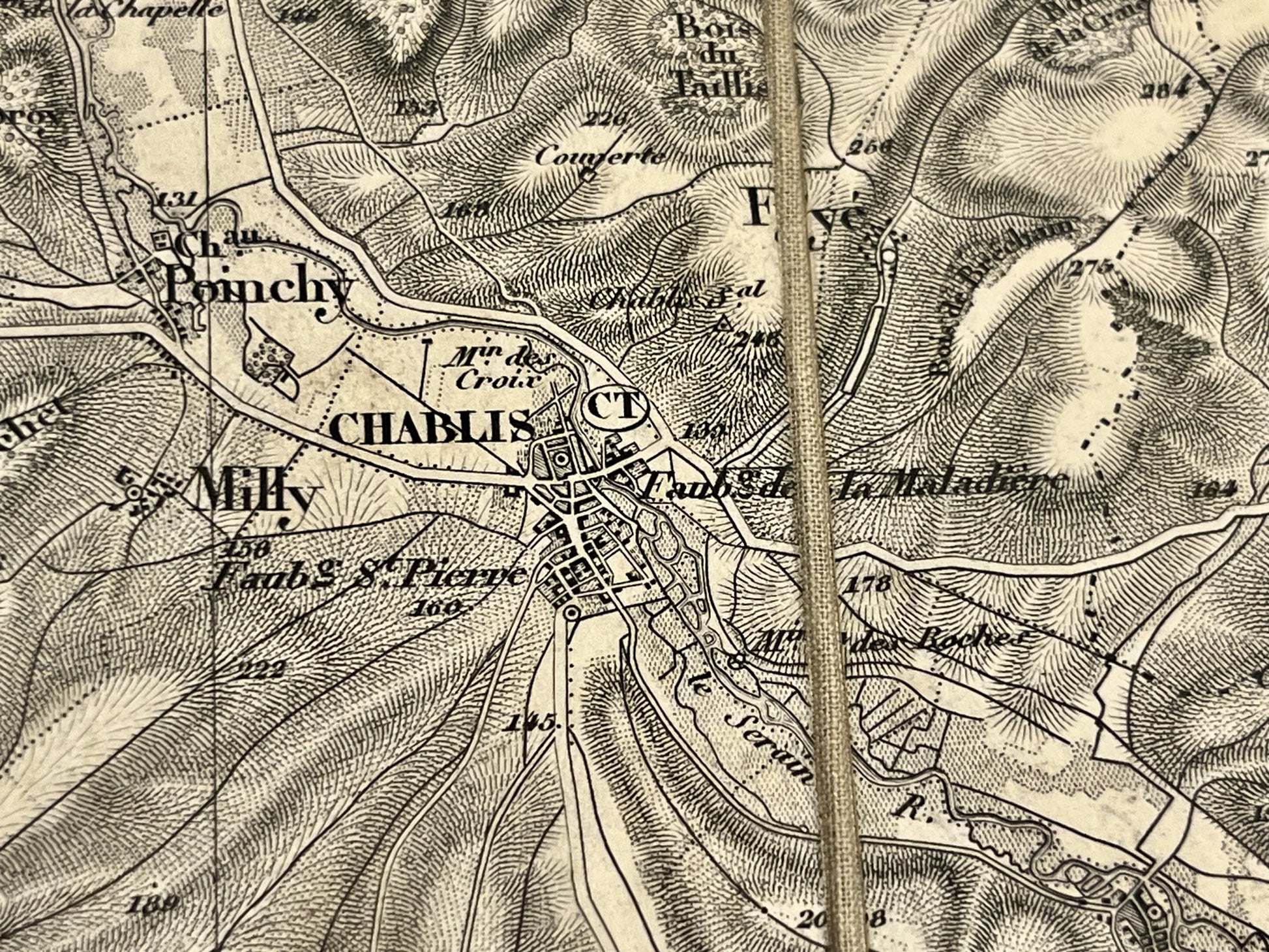 Carte geographique ancienne Chablis