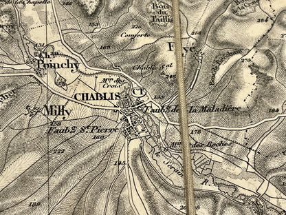 Carte geographique ancienne Chablis