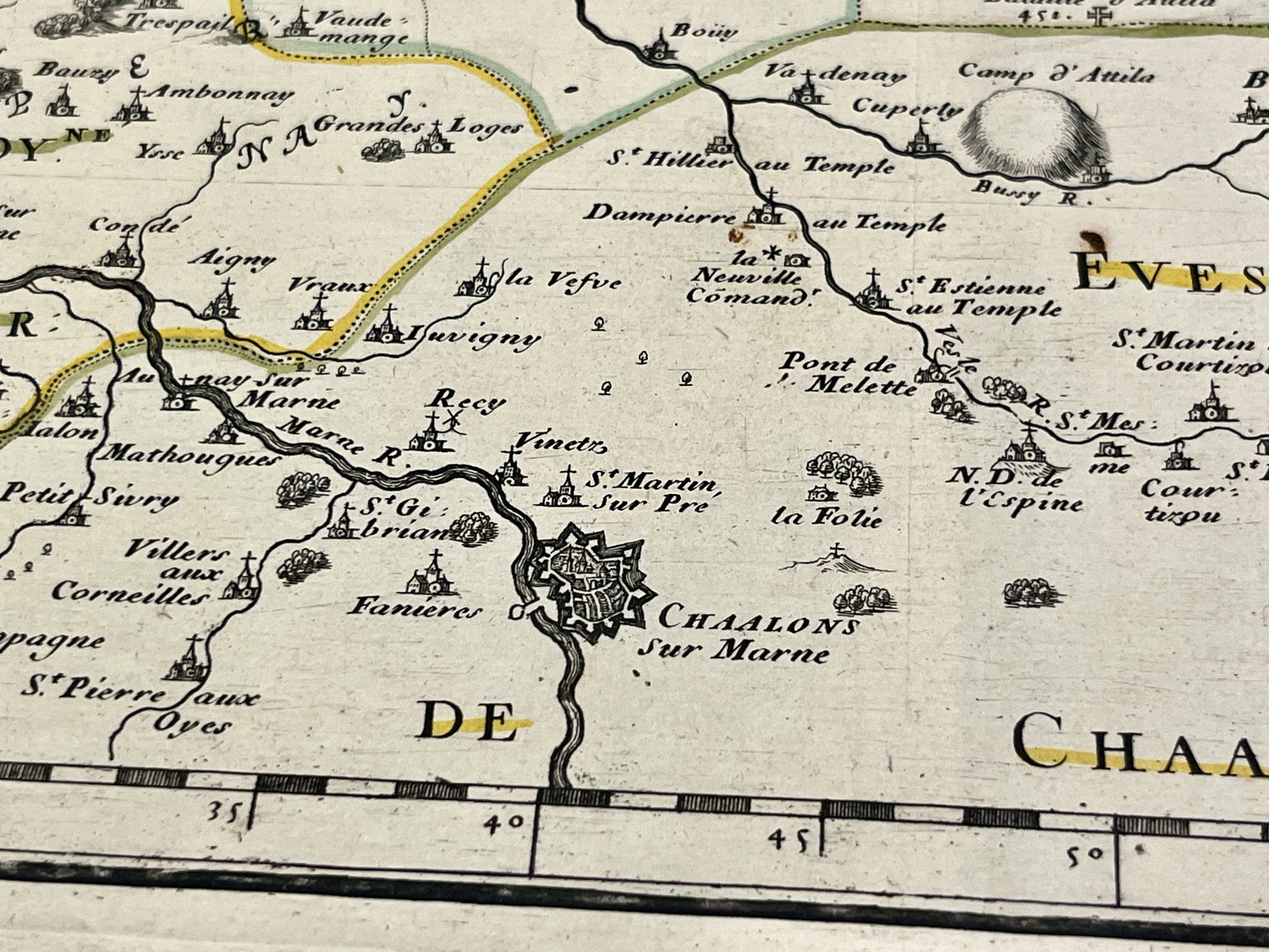 Carte geographique ancienne Chalons-sur-Marne