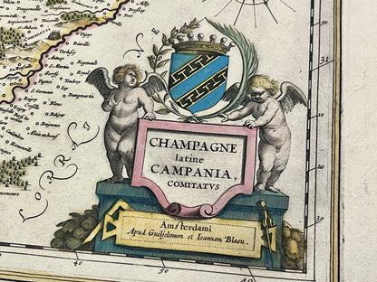 Carte geographique ancienne Champagne Blaeu