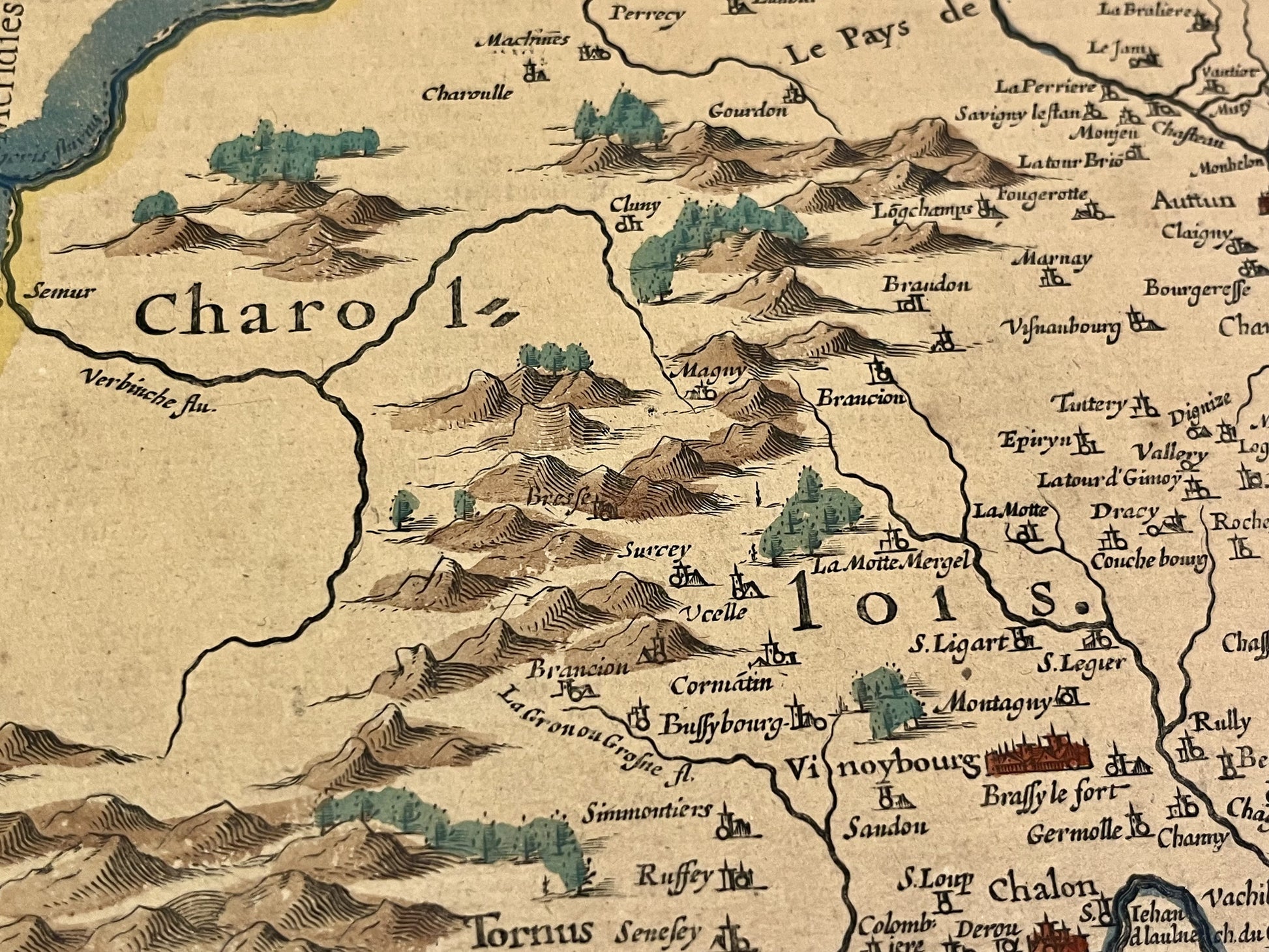 Carte geographique ancienne Charolais