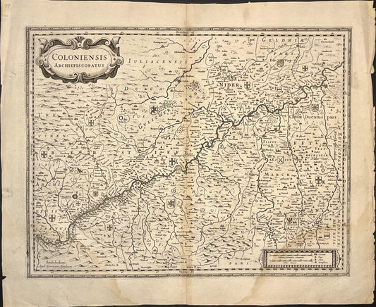 Carte geographique ancienne Cologne Allemagne