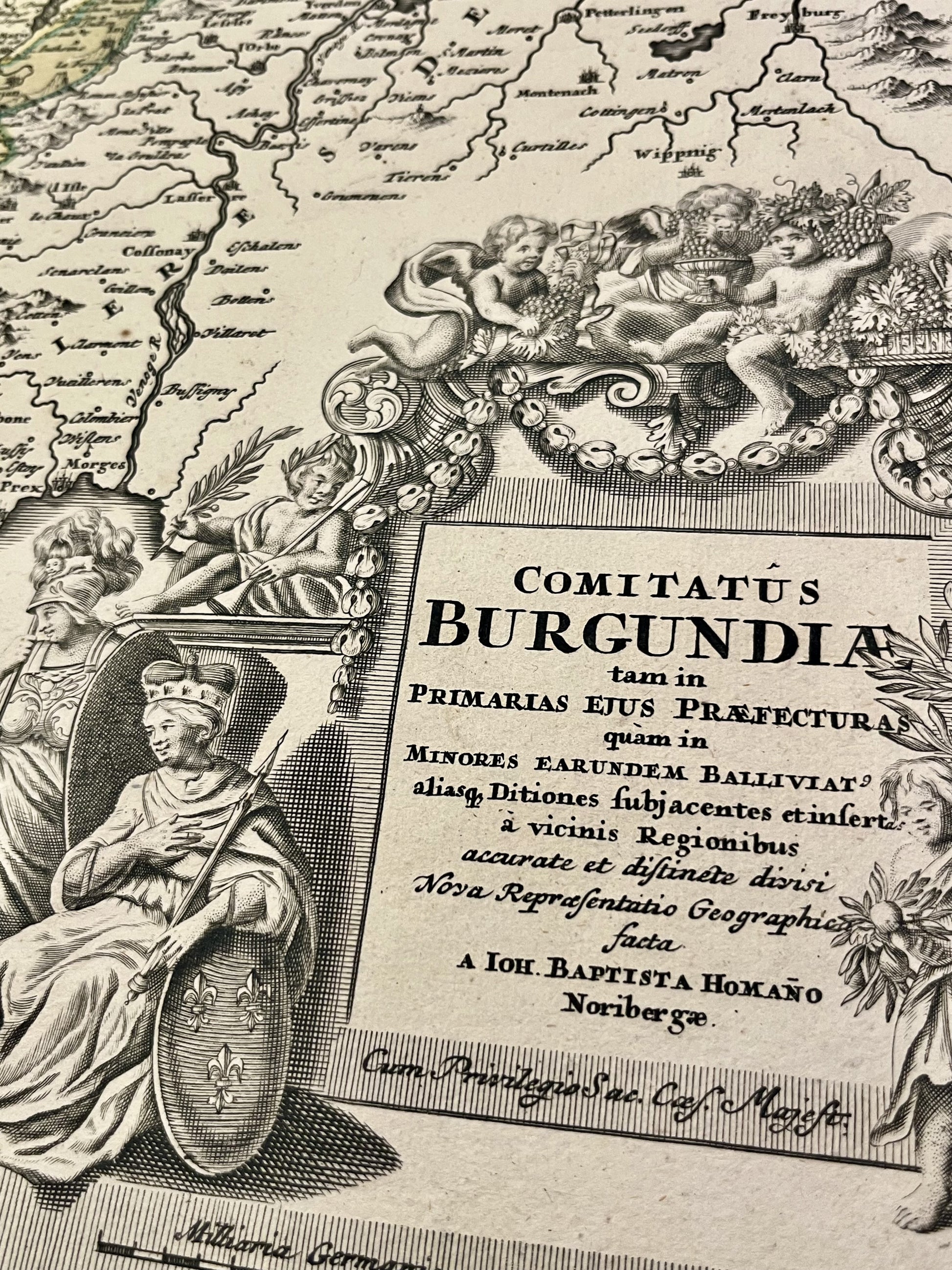 Carte geographique ancienne Comte Bourgogne