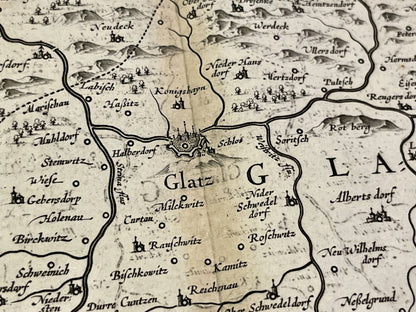 Carte geographique ancienne Comte de Glatz Pologne