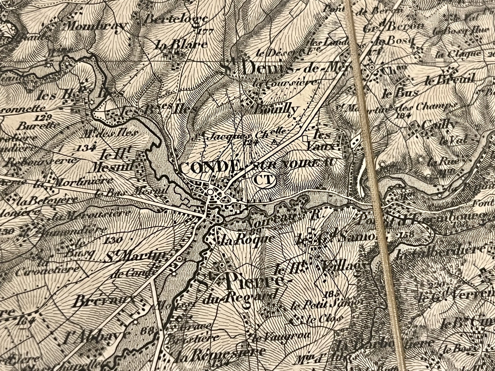 Carte geographique ancienne Conde-sur-Noireau