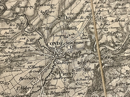 Carte geographique ancienne Conde-sur-Noireau