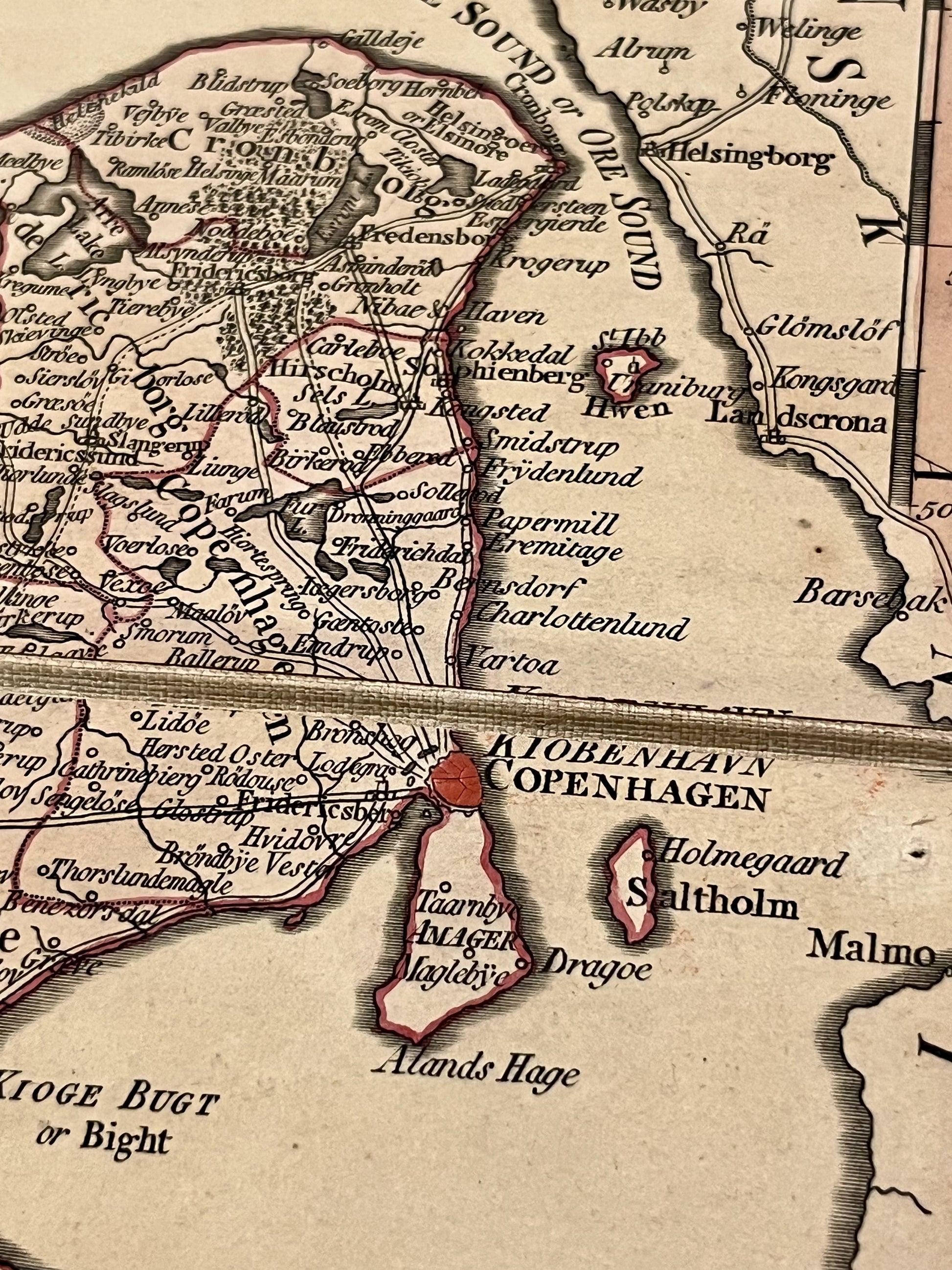 Carte geographique ancienne Copenhague