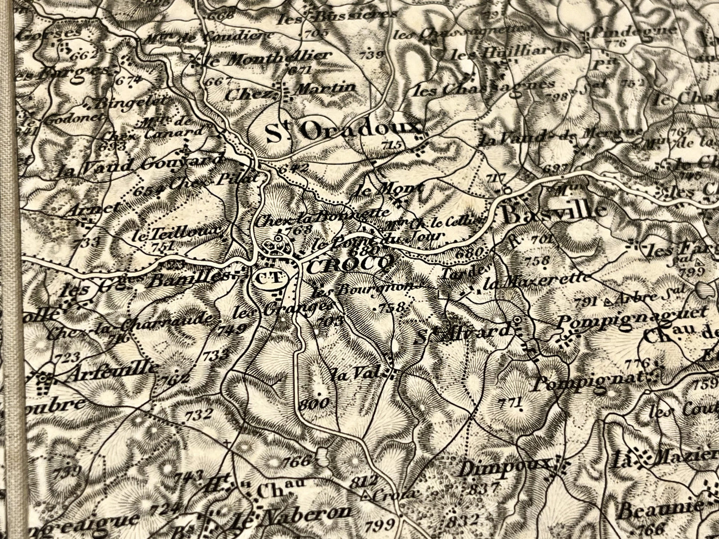Carte geographique ancienne Crocq