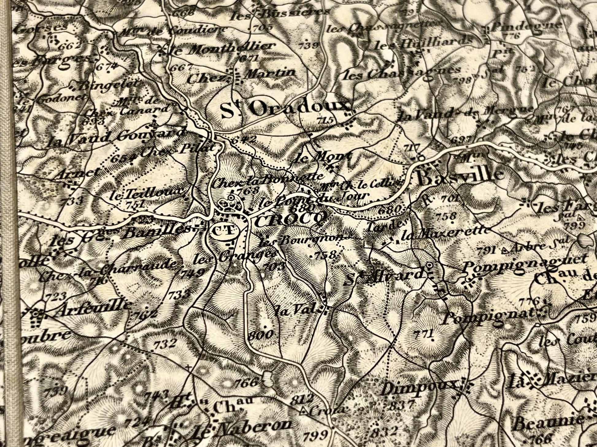 Carte geographique ancienne Crocq