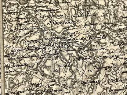 Carte geographique ancienne Crocq