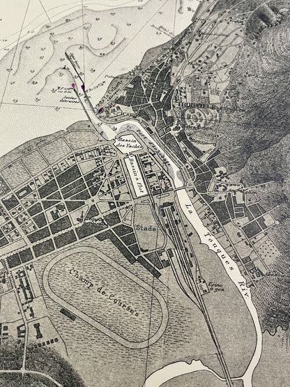 Carte geographique ancienne Deauville
