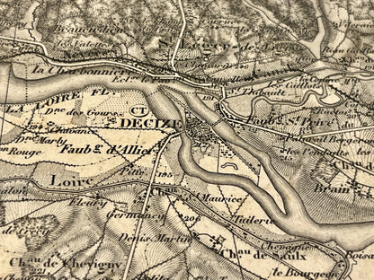 Carte geographique ancienne Decize