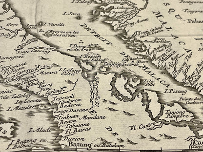 Carte geographique ancienne Detroit Malaca