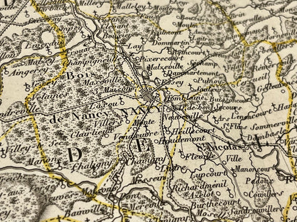 Carte geographique ancienne Diocese Nancy