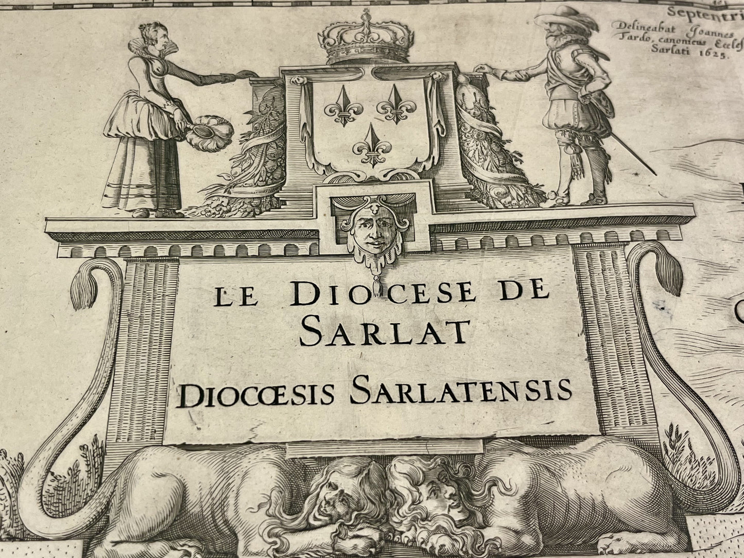 Carte geographique ancienne Diocese Sarlat