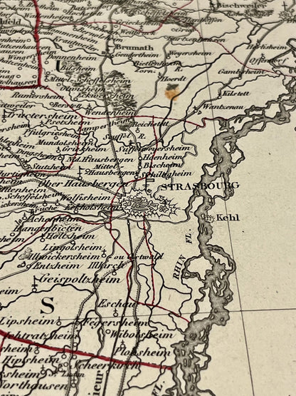 Carte geographique ancienne Diocese Strasbourg