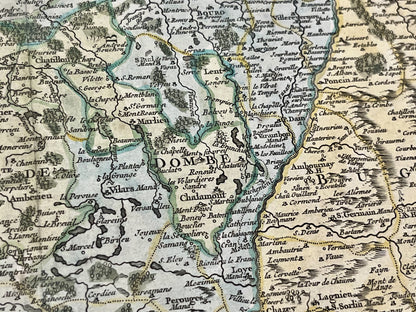 Carte geographique ancienne Dombe Bugey