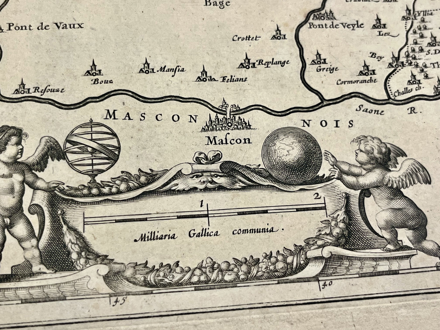 Carte geographique ancienne Dombes