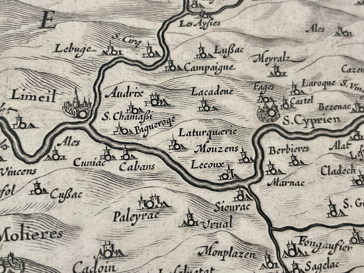 Carte geographique ancienne Dordogne Janssonius