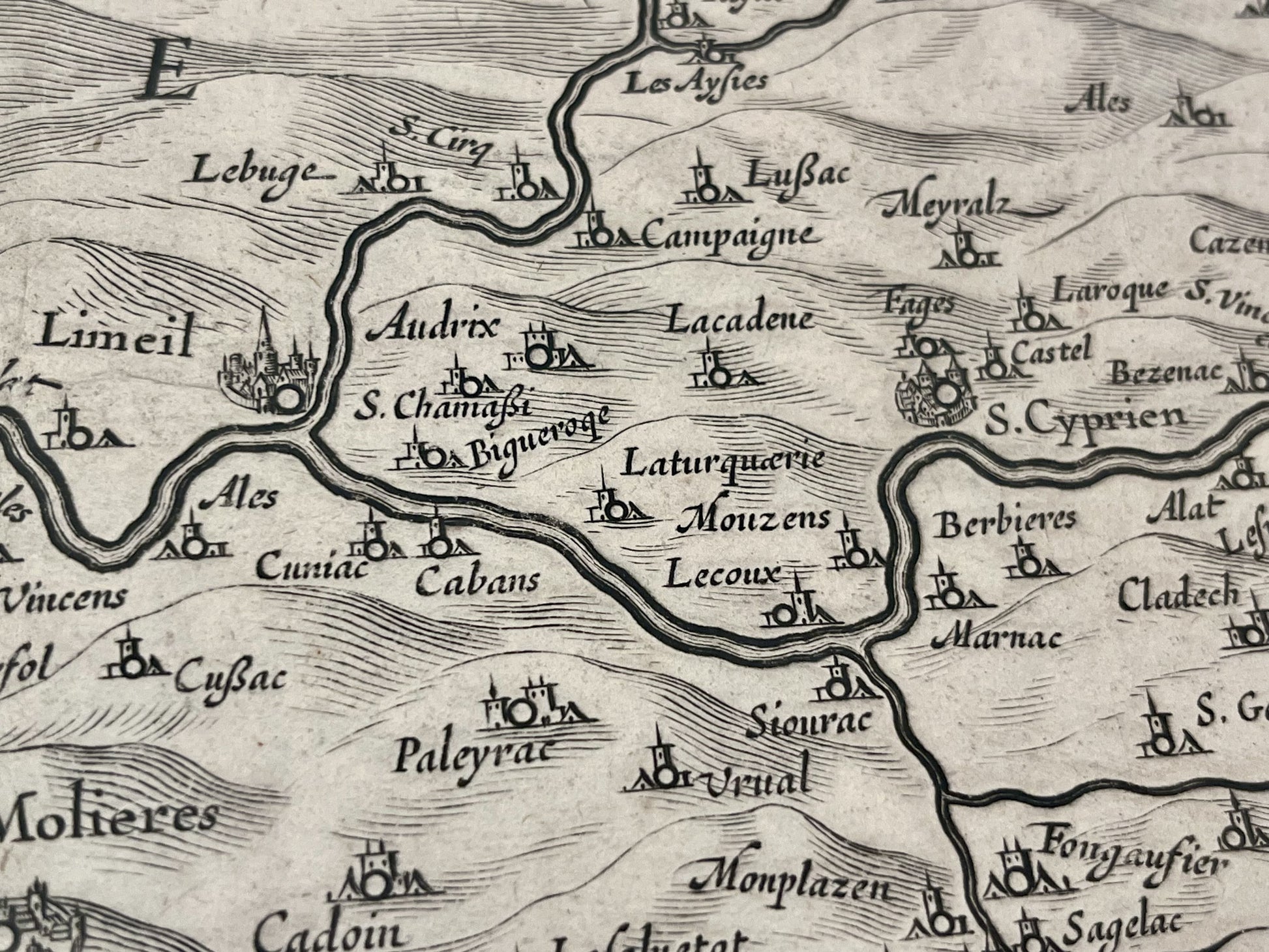 Carte geographique ancienne Dordogne Janssonius