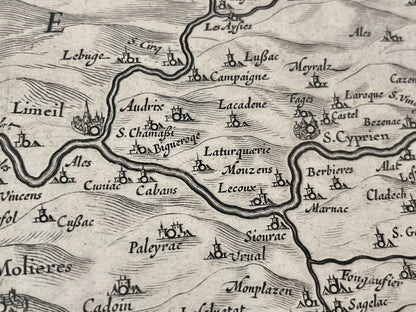 Carte geographique ancienne Dordogne Janssonius