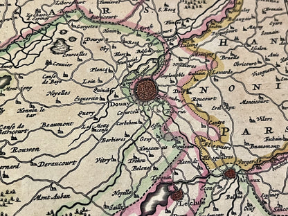 Carte geographique ancienne Douaisis