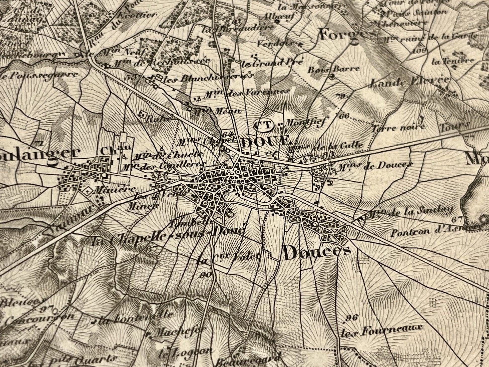 Carte geographique ancienne Doue