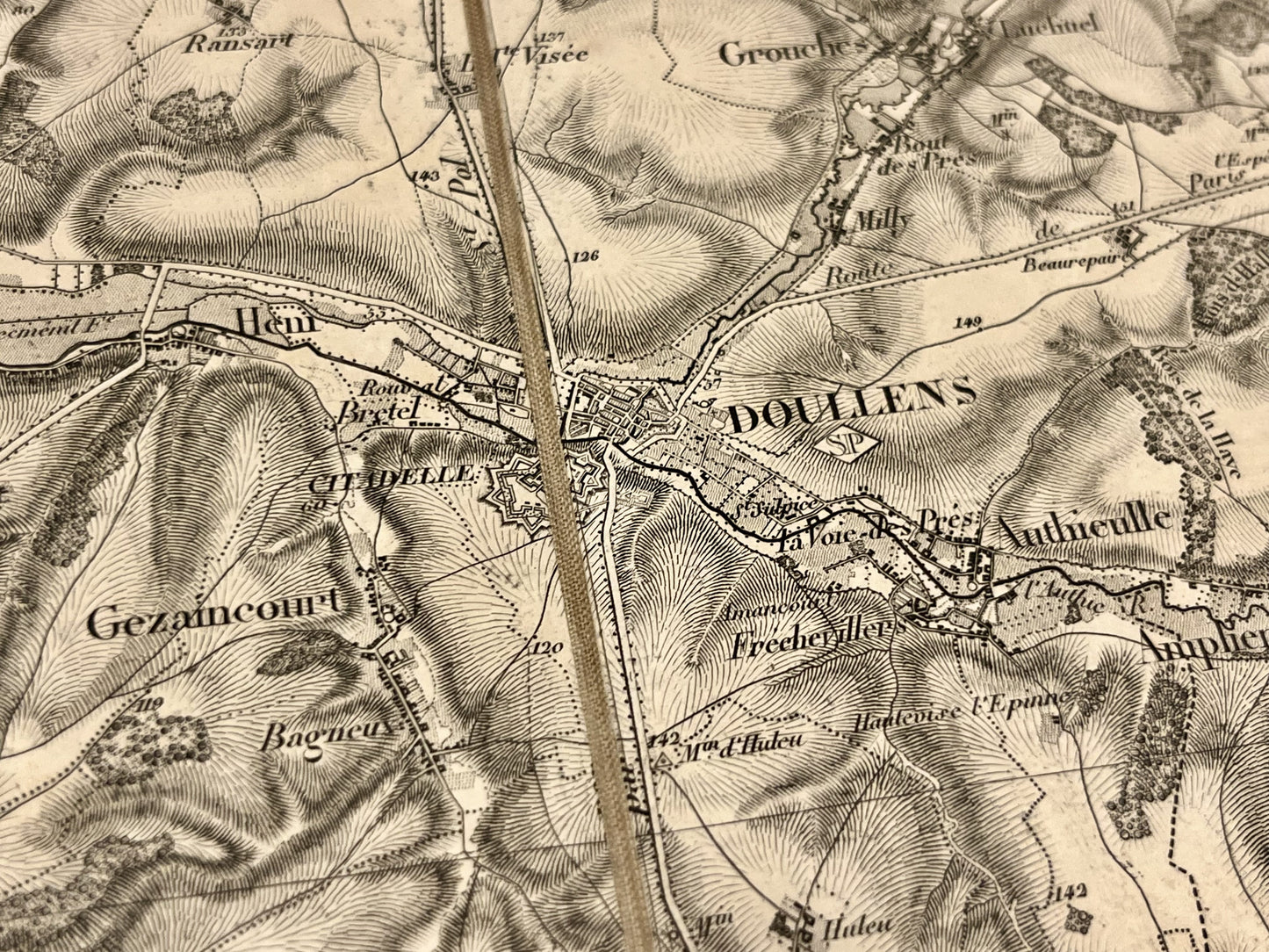 Carte geographique ancienne Doullens