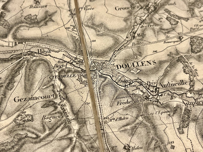 Carte geographique ancienne Doullens