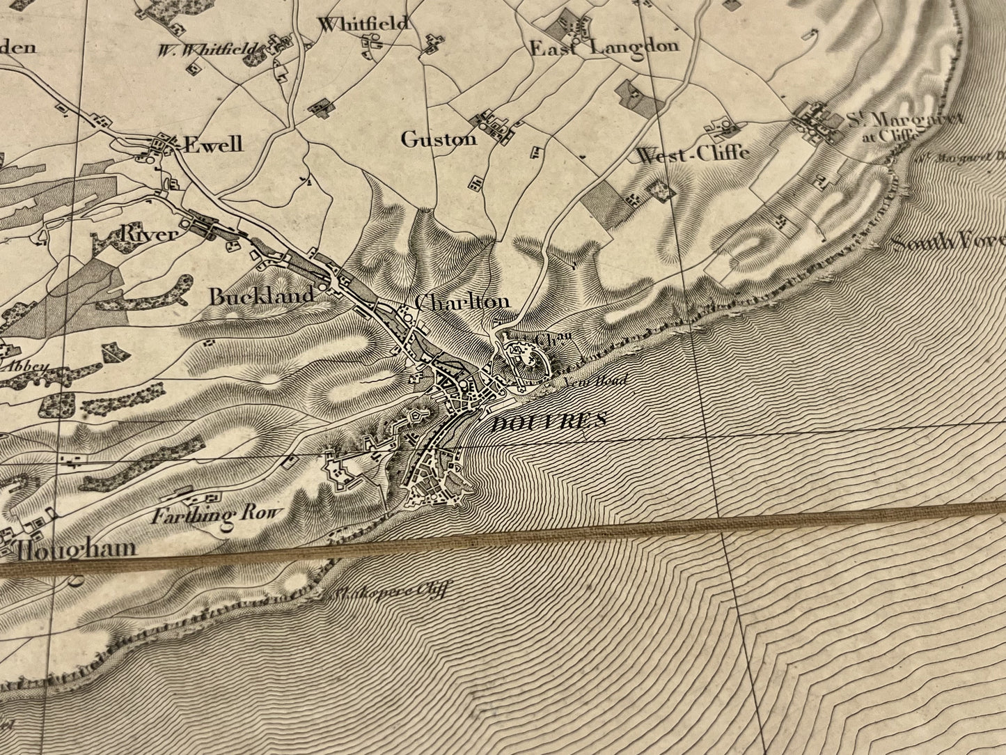 Carte geographique ancienne Douvres