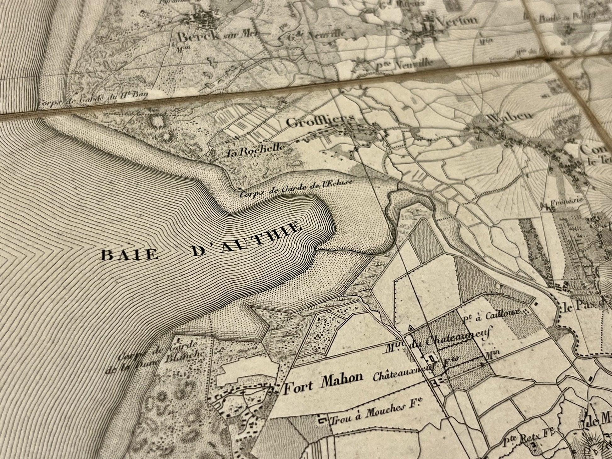 Carte geographique ancienne Douvres Baie d Authie