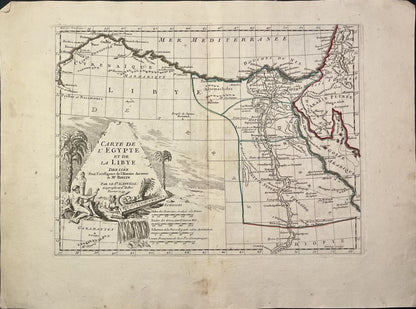 Carte geographique ancienne Egypte Libye