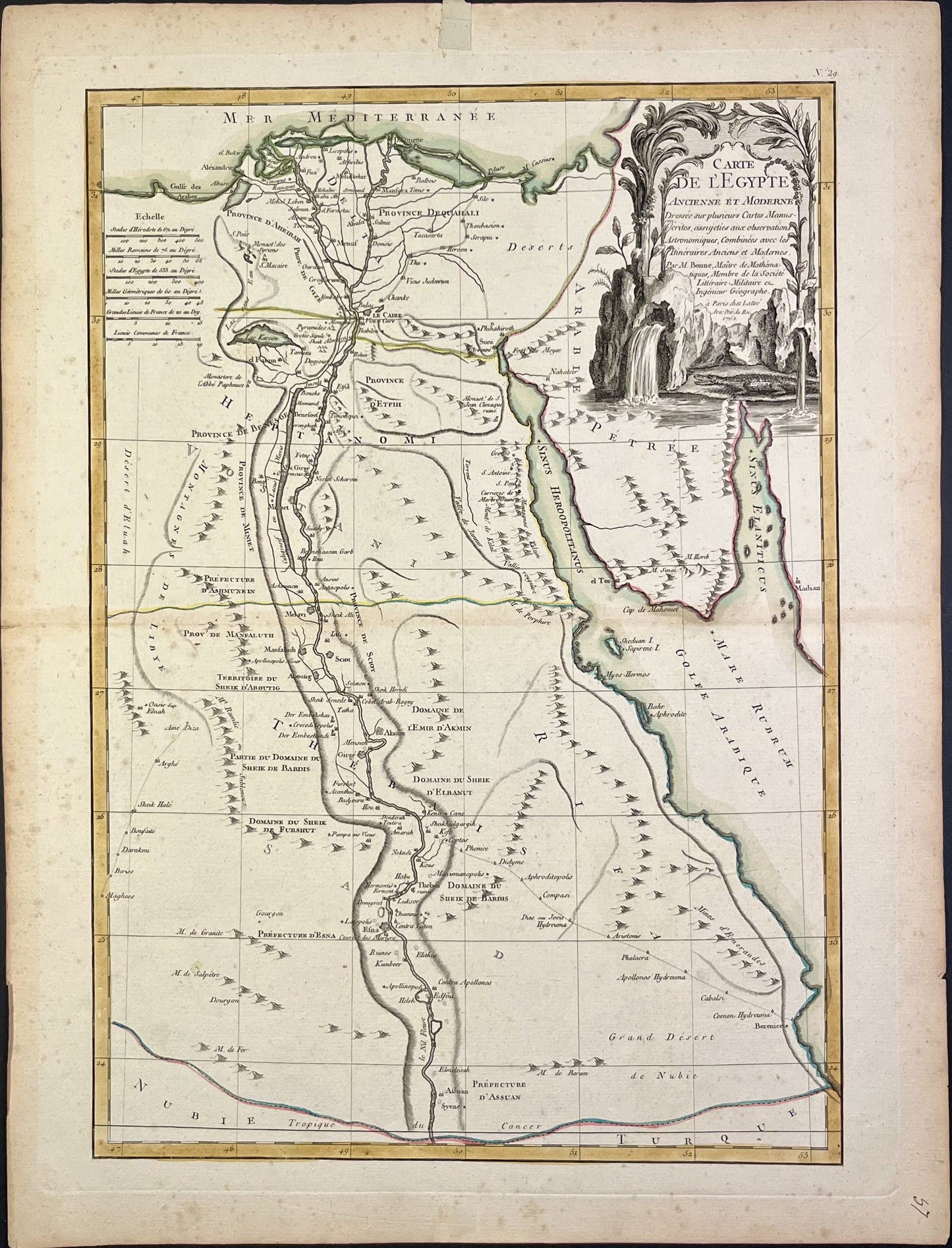Carte geographique ancienne Egypte Nil