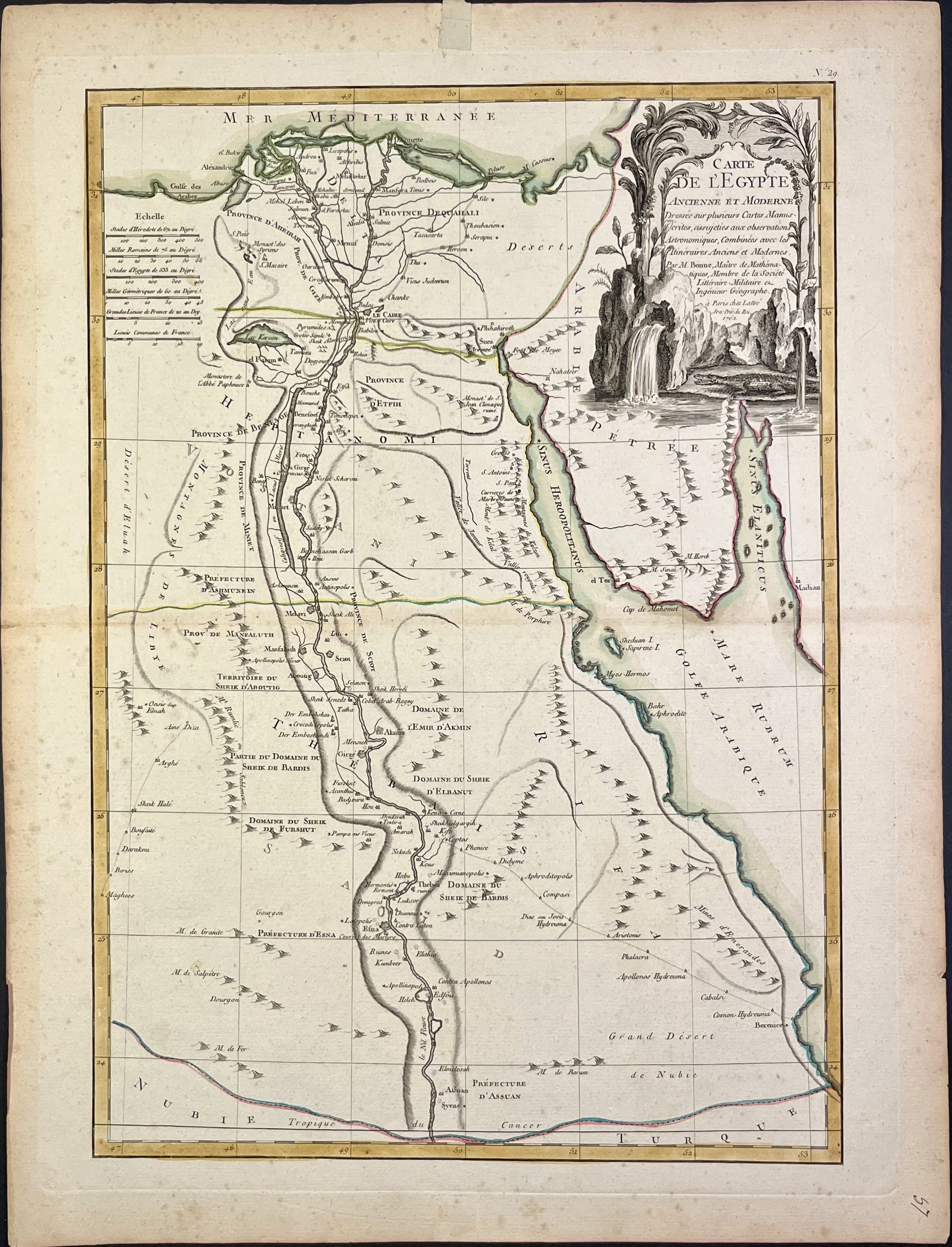 Carte geographique ancienne Egypte Nil