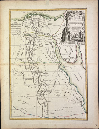 Carte geographique ancienne Egypte Nil