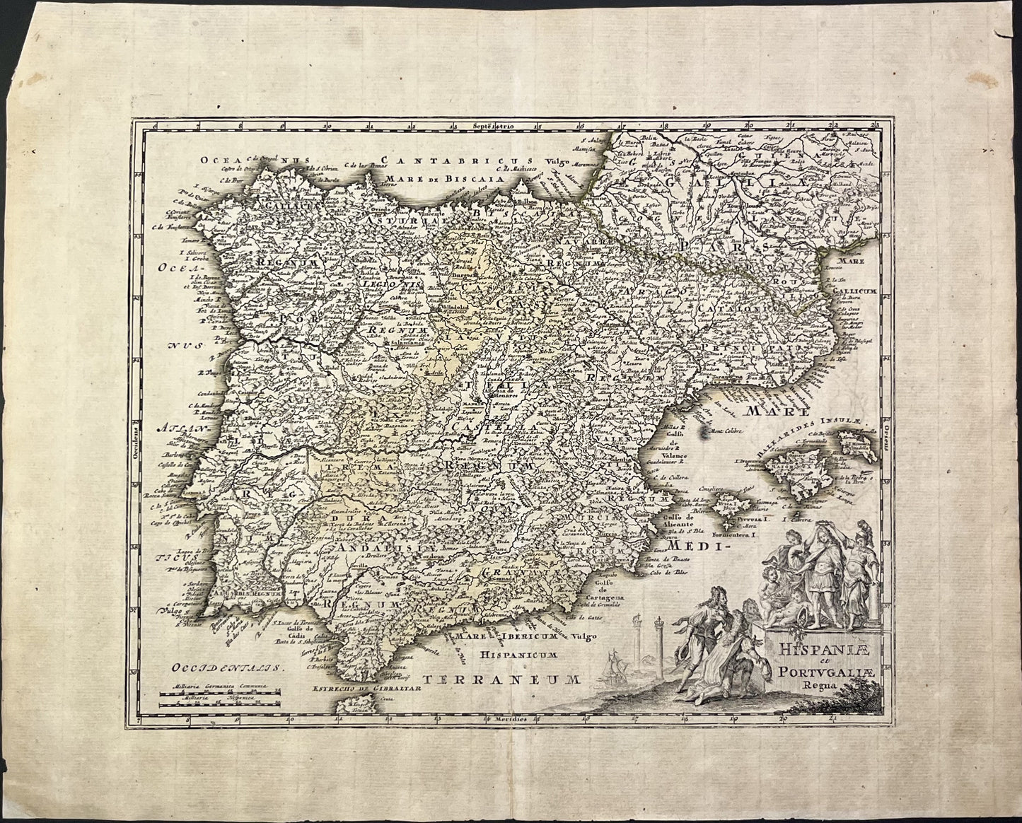 Carte geographique ancienne Espagne par Weigel