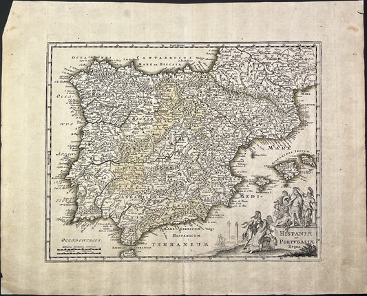 Carte geographique ancienne Espagne par Weigel