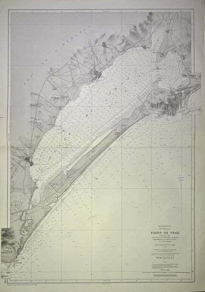 Carte geographique ancienne Etang de Thau