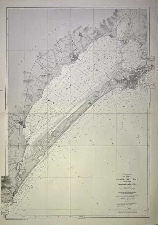 Carte geographique ancienne Etang de Thau